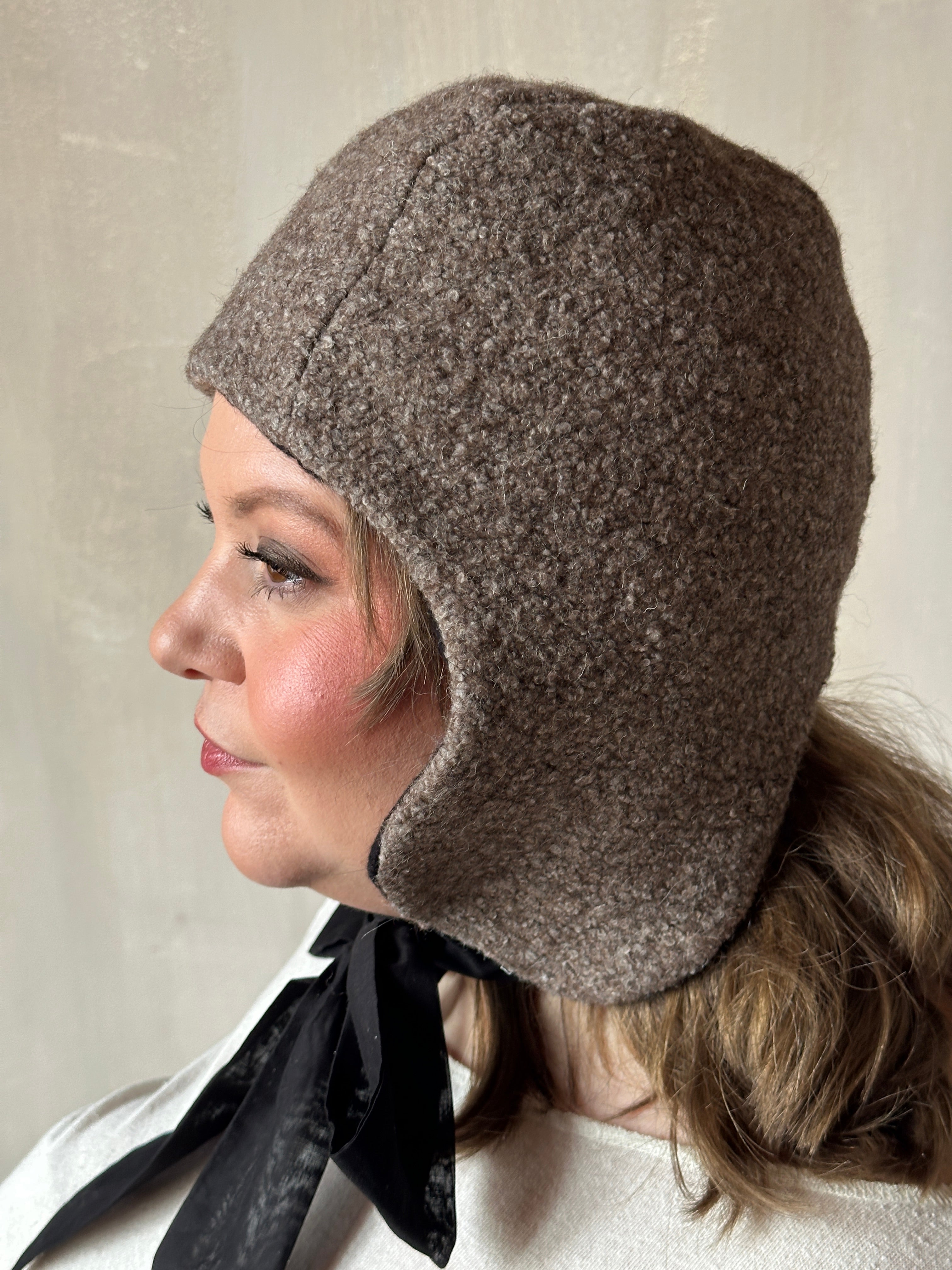 Winter '25 Spangenhelm Toque in Oatmeal Wool with ties (Pre-Order)