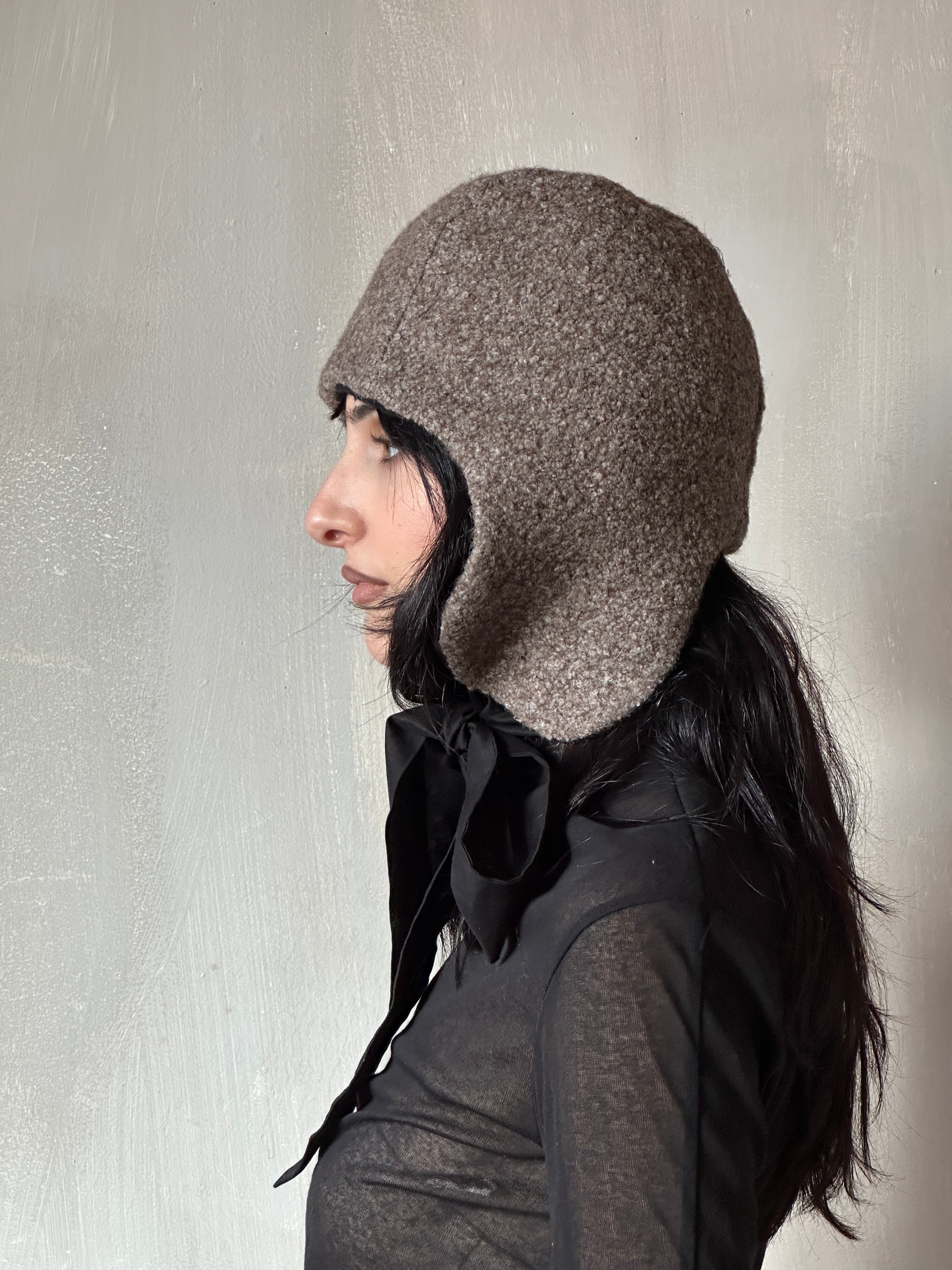 Winter '25 Spangenhelm Toque in Oatmeal Wool with ties (Pre-Order)