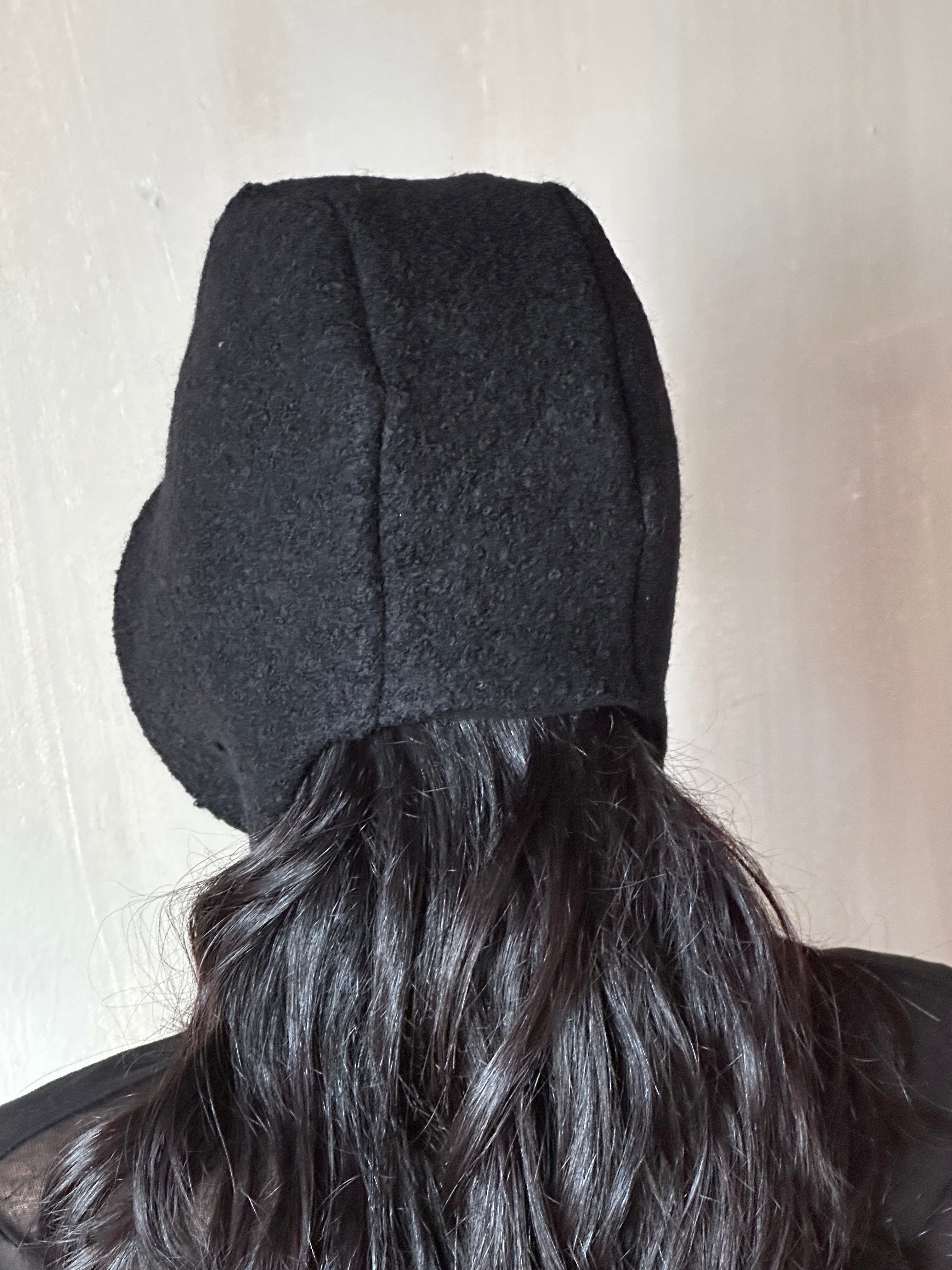 Winter '25 Spangenhelm Toque in Black Wool with ties (Pre-Order)