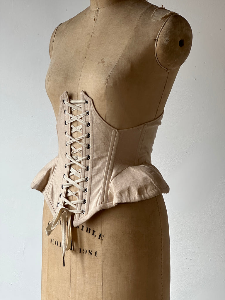 Sample Sale: Underbust Pannier Corset in Champagne Linen (25” Waist ...