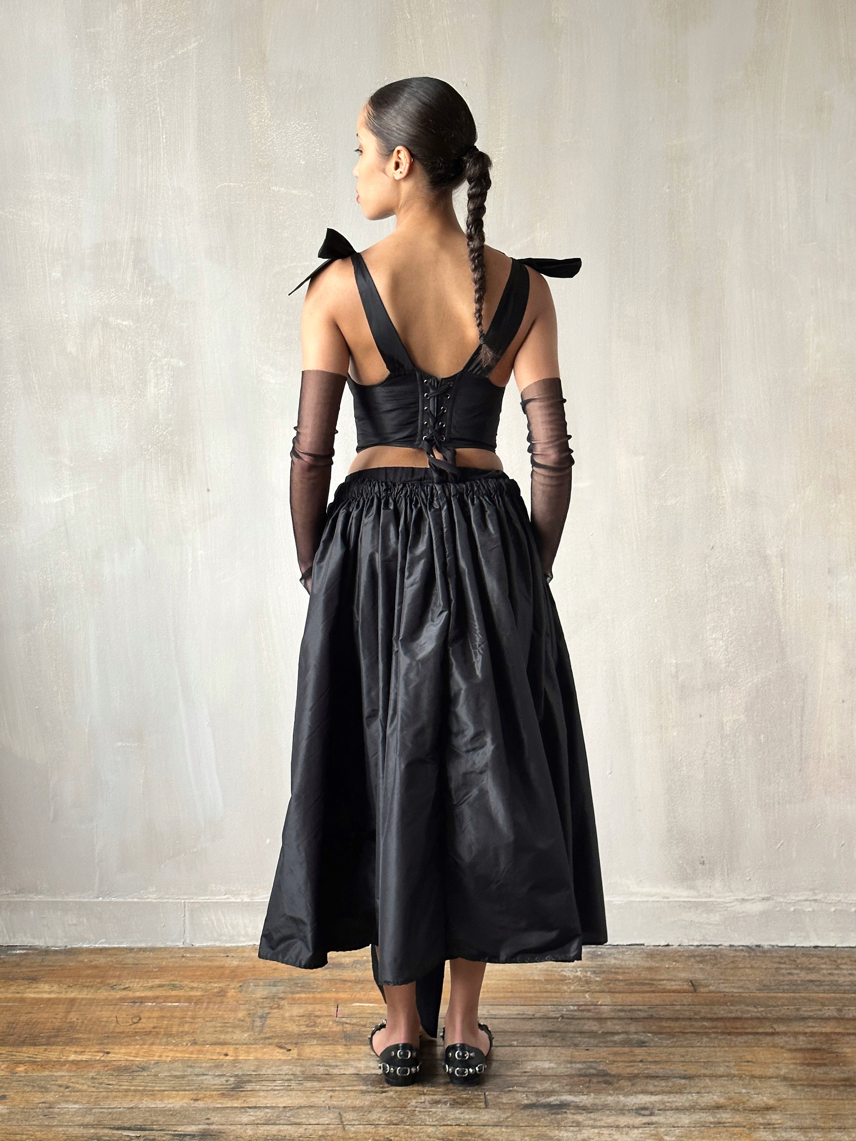 Spring '24 Diamond Demon Stays and Skirt in Black Silk (Limited Edition)