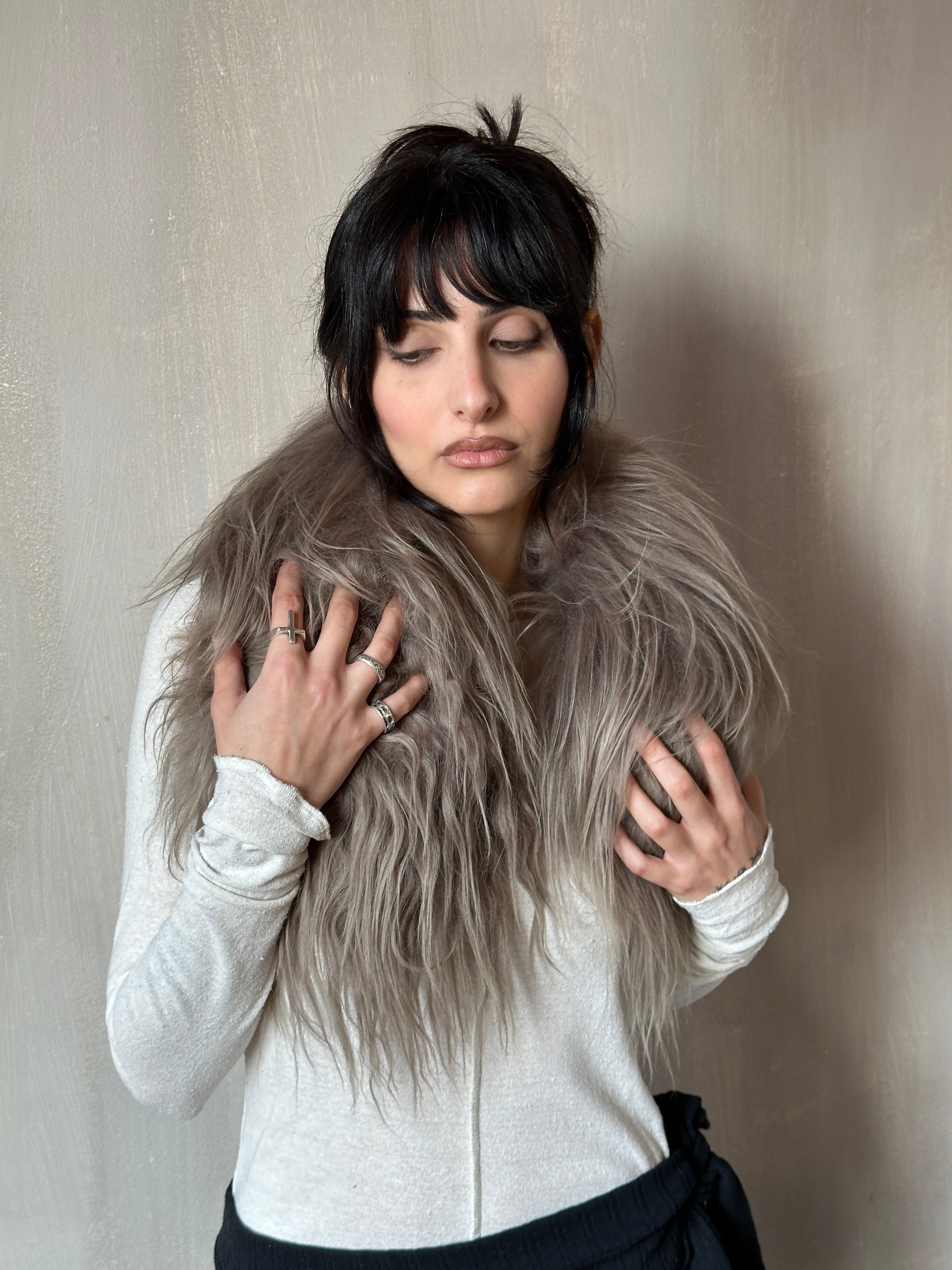 Winter '25 Deadstock Sheepskin Collar in Smoke (Pre-Order, Limited Edition)