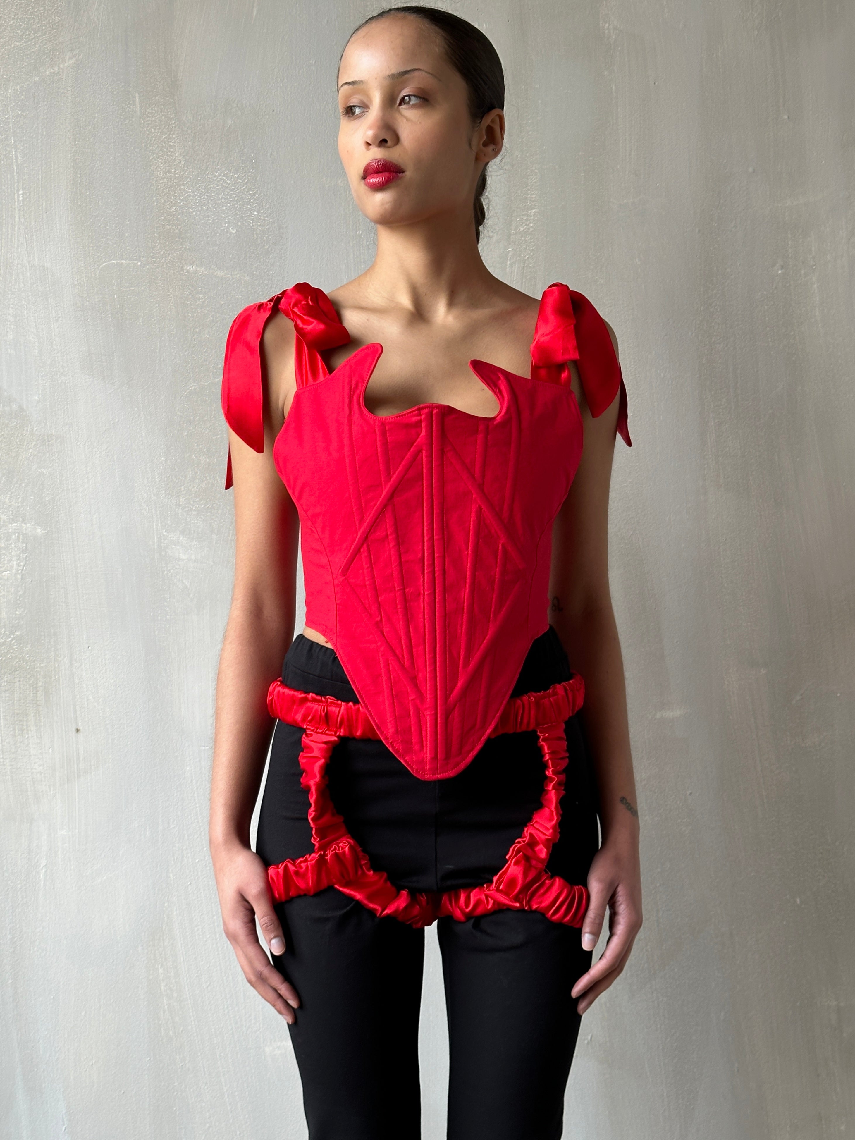 Diamond Demon Stays in Red Cotton Sateen (Made-to-Order)