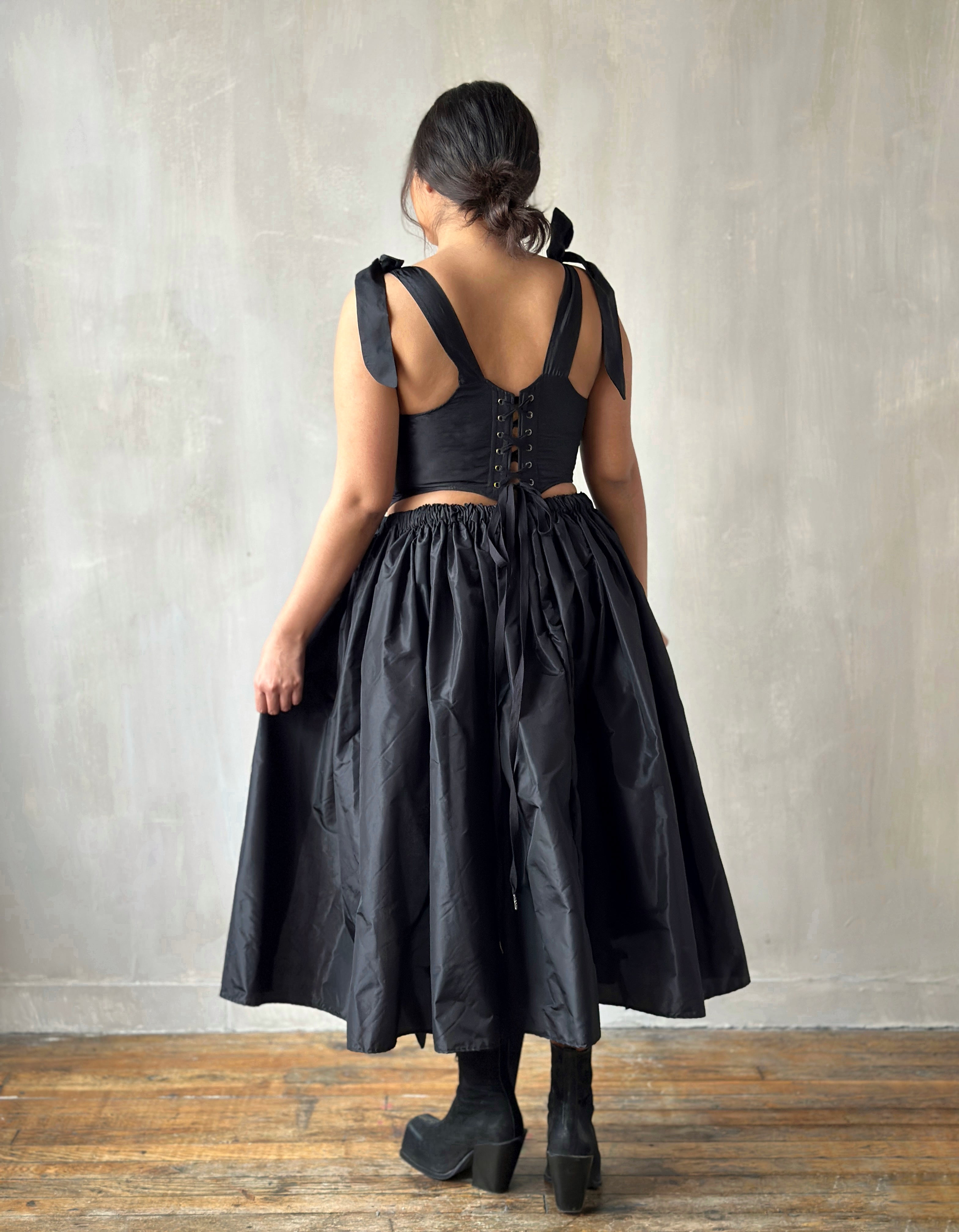 Spring '24 Diamond Demon Stays and Skirt in Black Silk (Limited Edition)