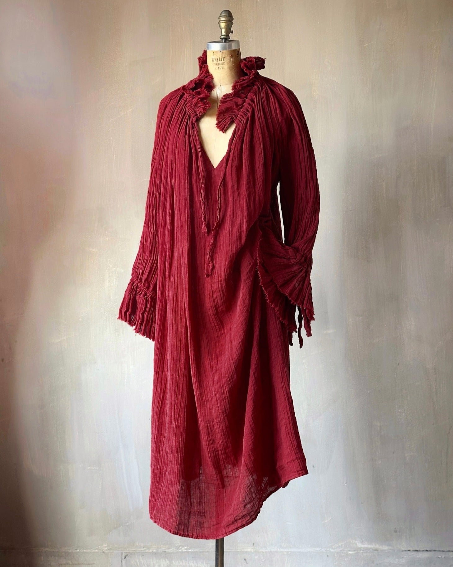 Ultra Maxi Alchemist Chemise in Burnt Red Linen (Pre-Order)