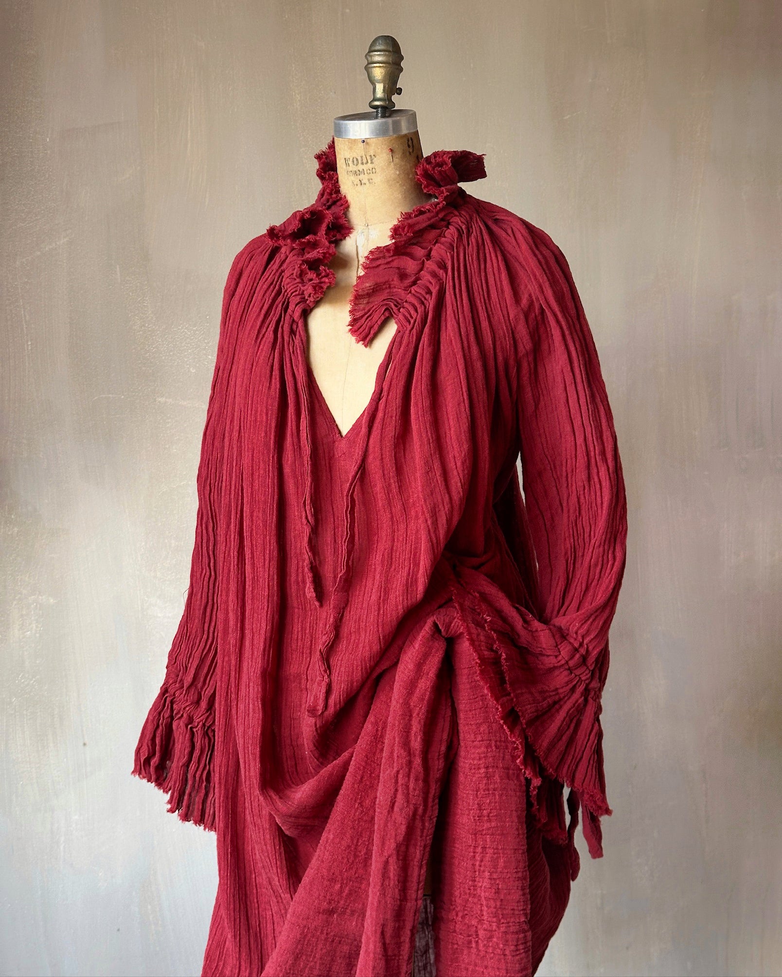 Ultra Maxi Alchemist Chemise in Burnt Red Linen (Pre-Order)