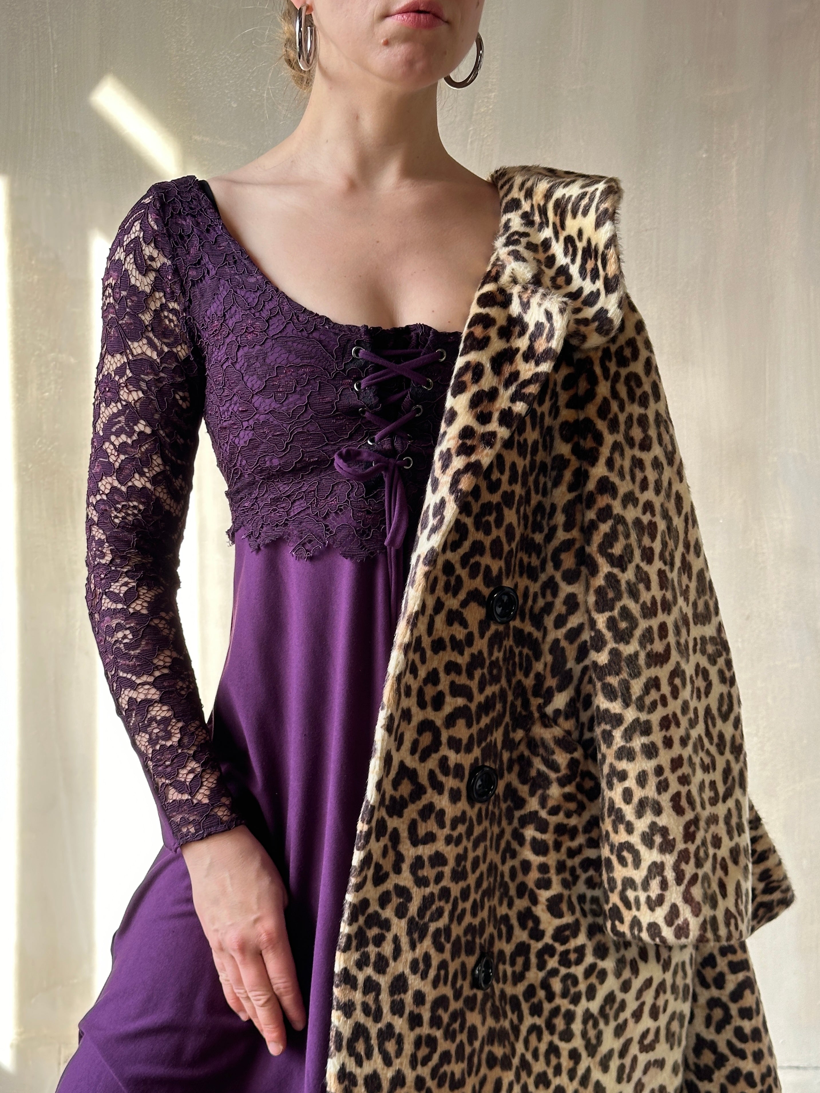 Sample Sale: Lace Overlay Dress in Purple Nightshade (Size I & V)