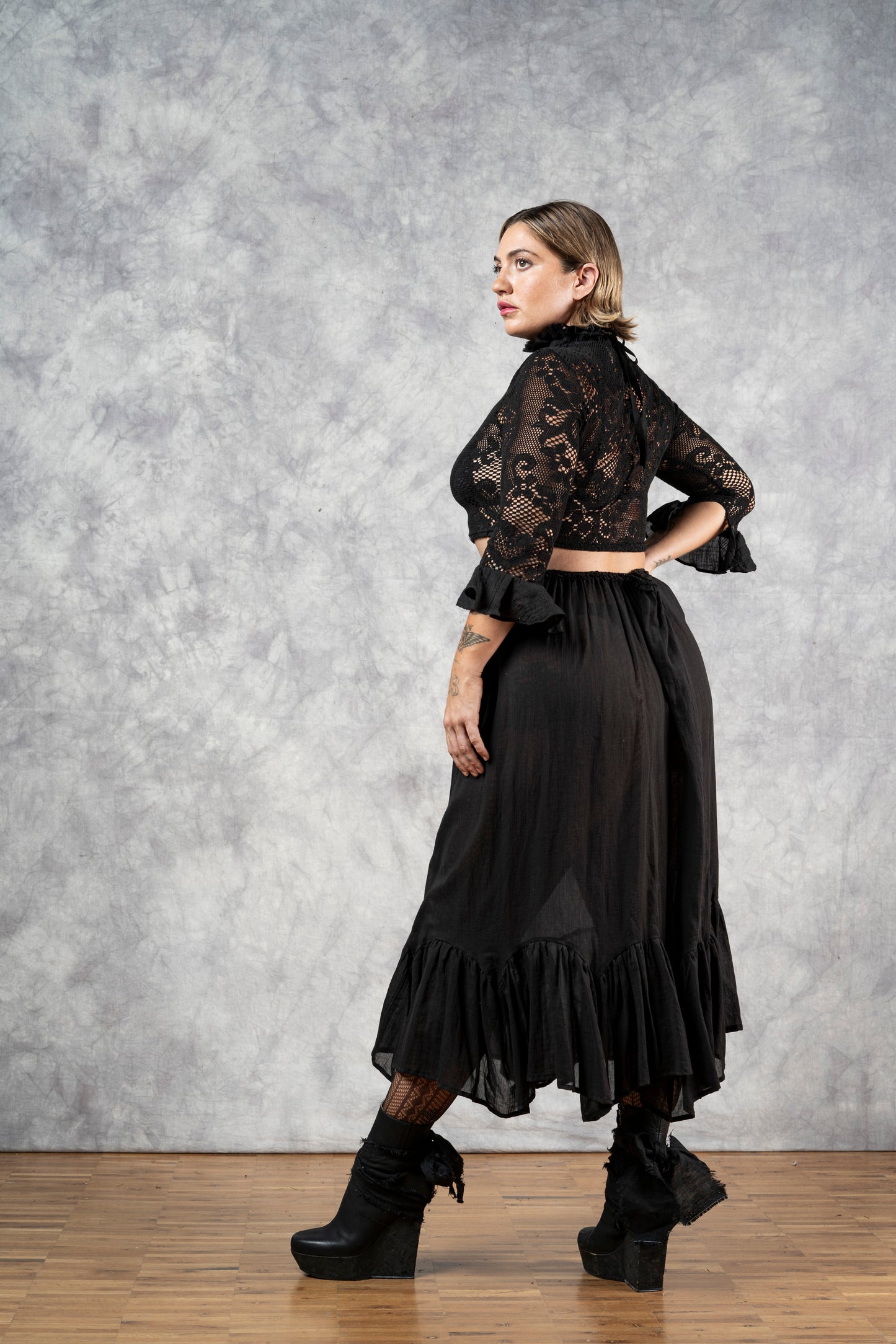 Semi-Sheer Petticoat Skirt