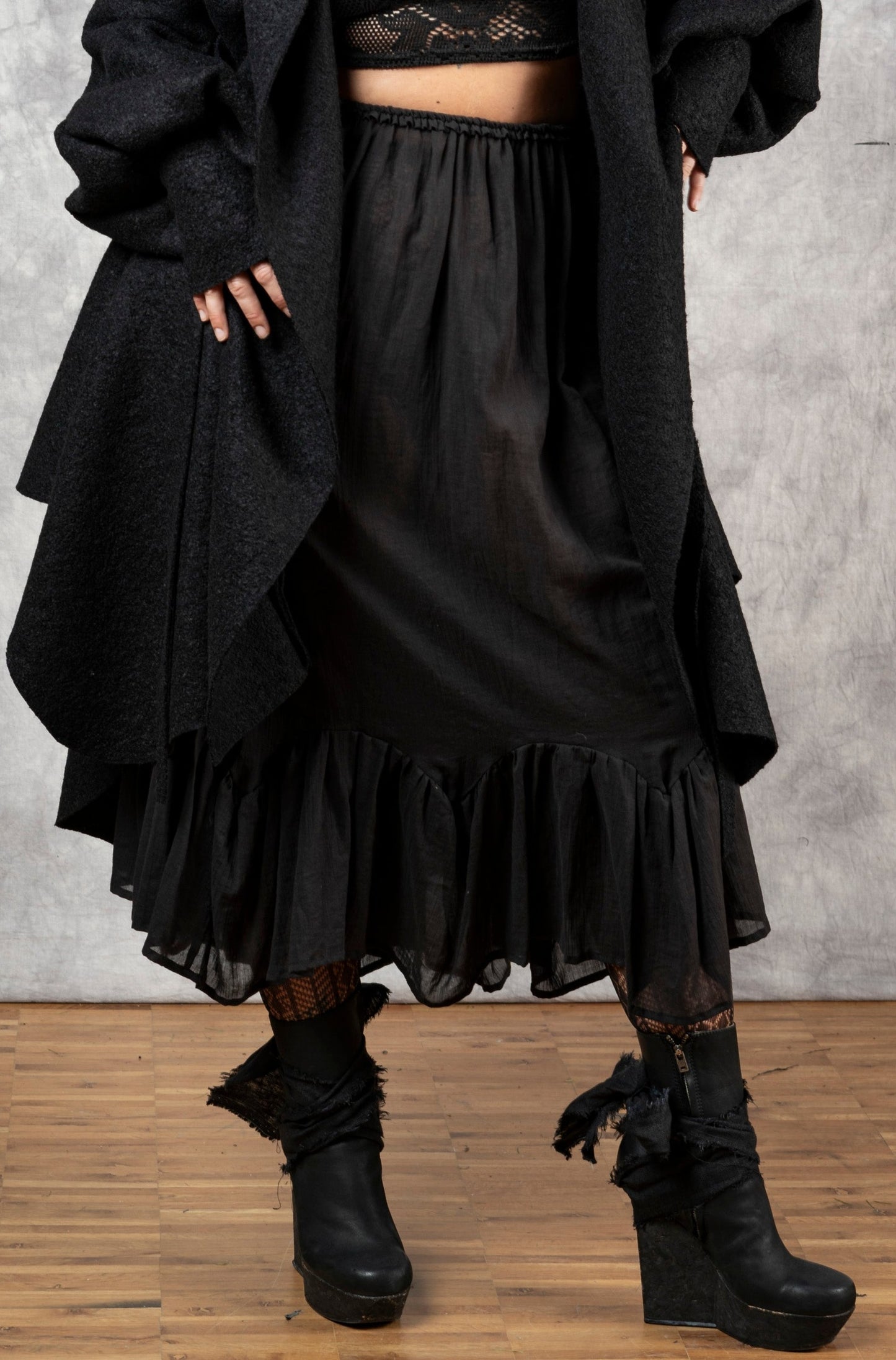 Semi-Sheer Petticoat Skirt