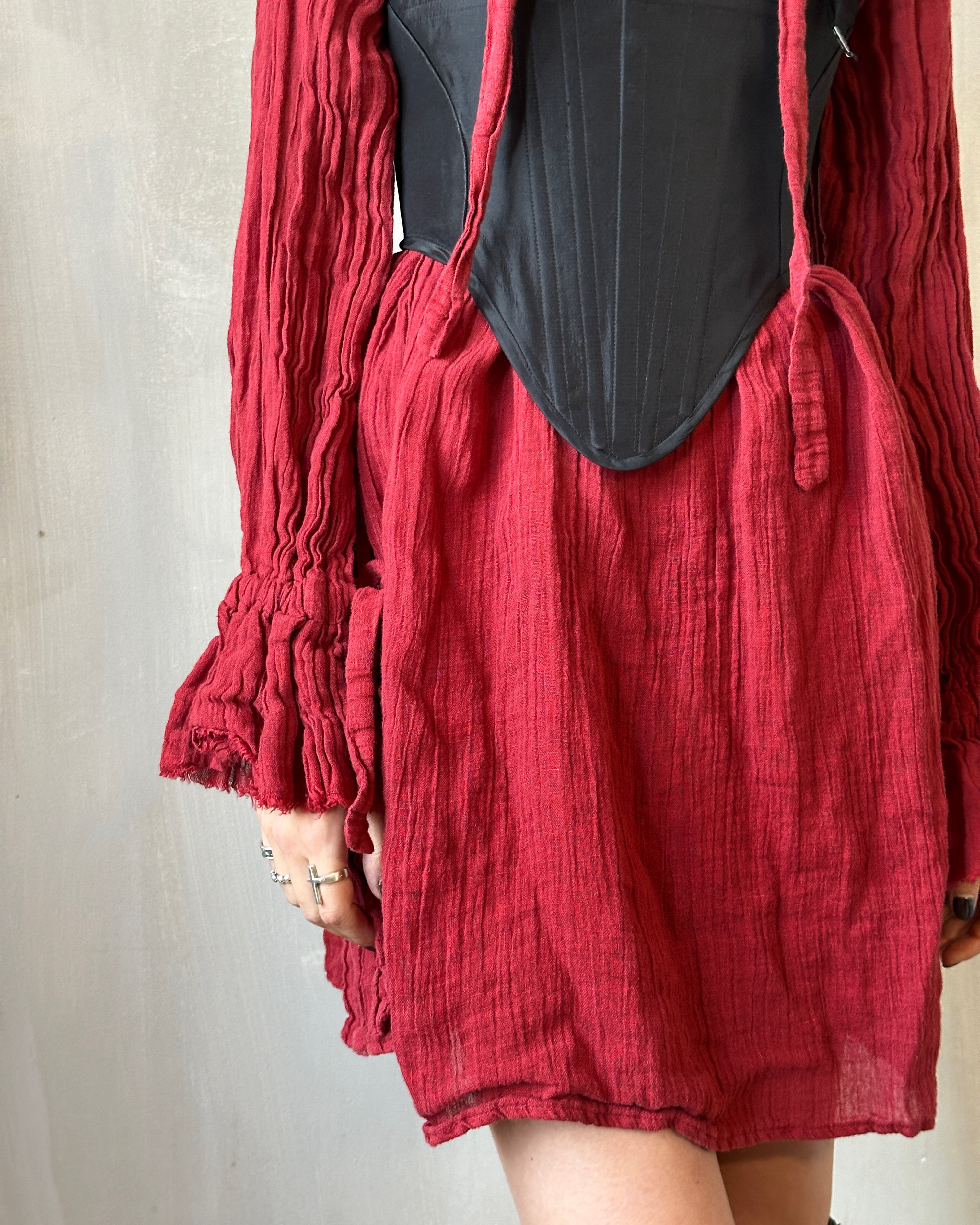 Alchemist Chemise in Burnt Red Linen (Pre-Order)