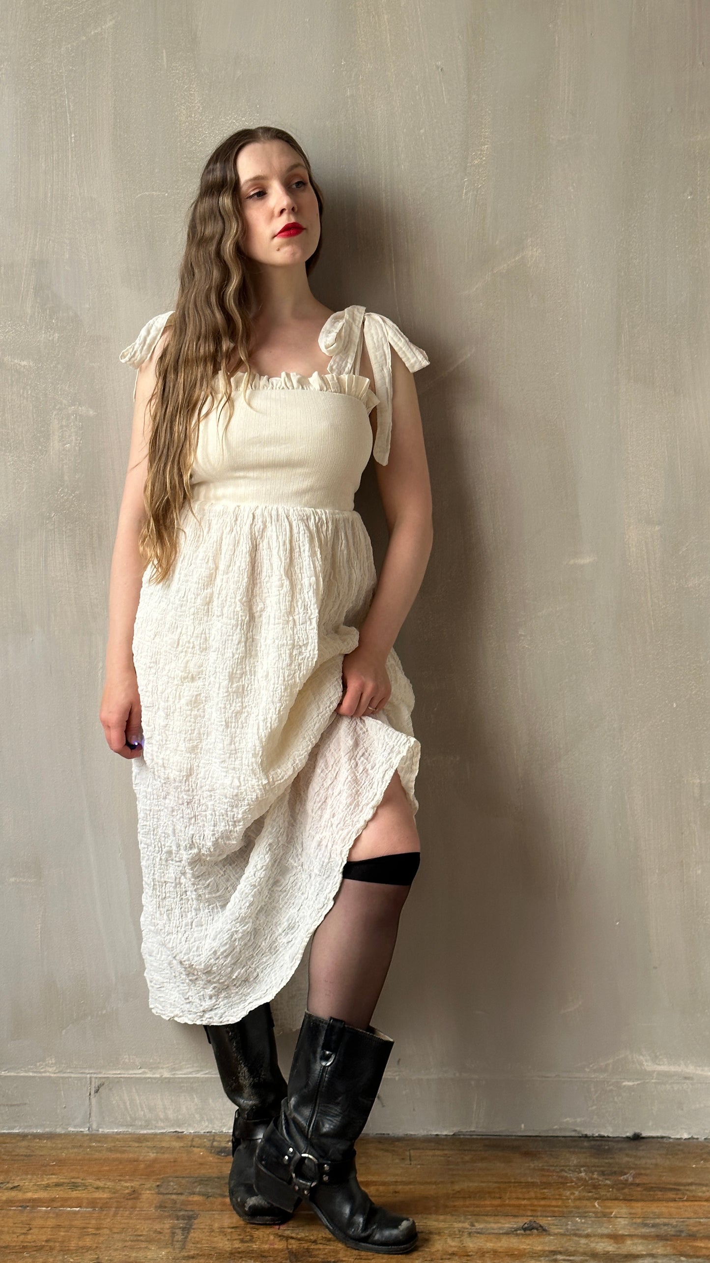 Heloise Dress in Cream Cotton (limited Edition)