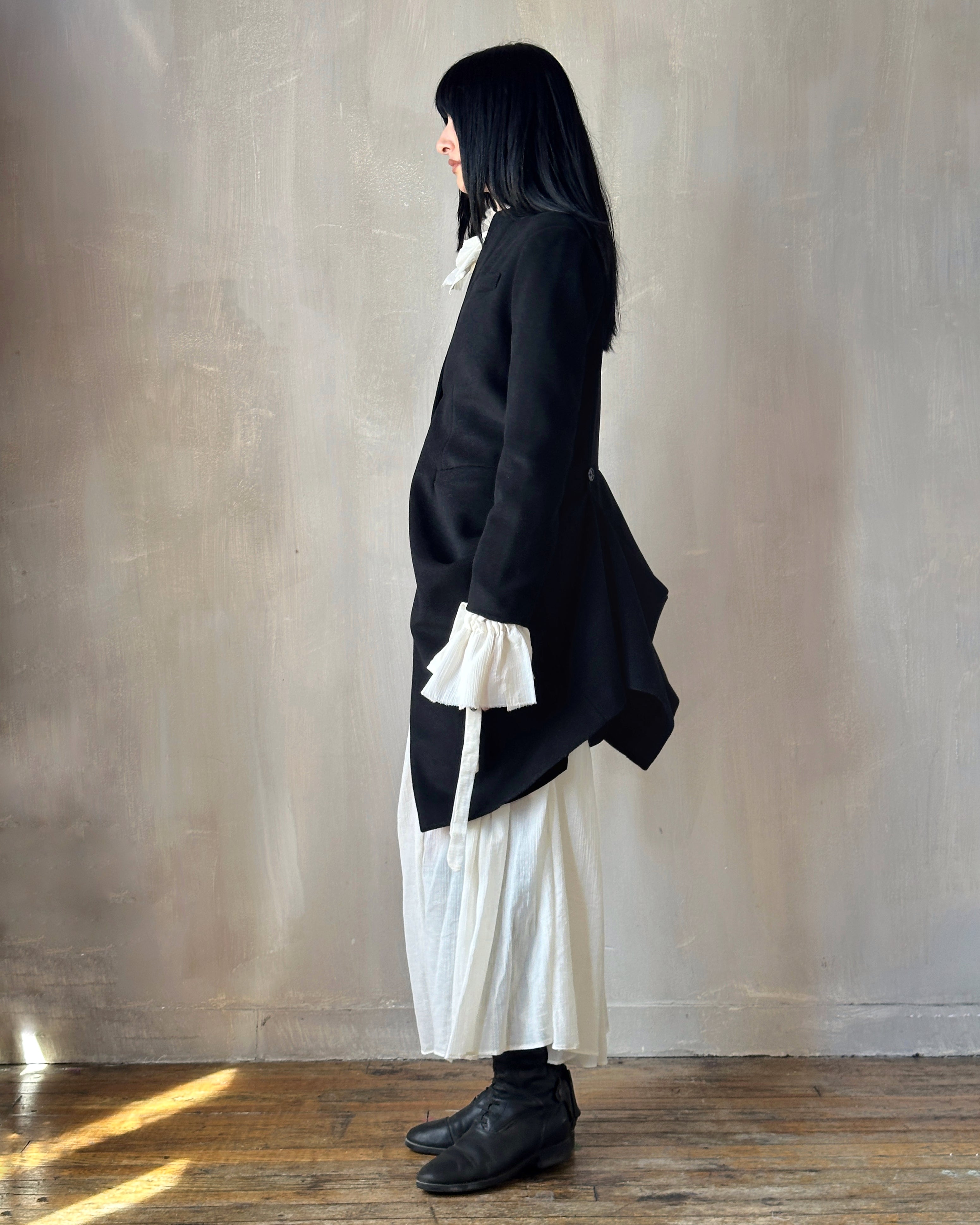 FW'24: Stand Collar Coat with Bustle (In Stock)