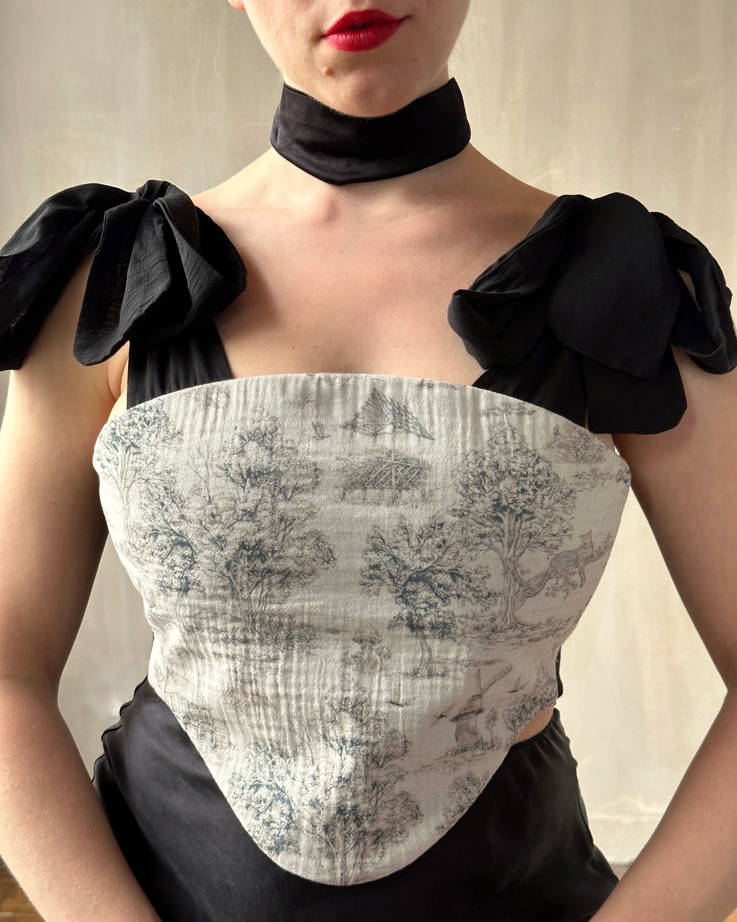 Bustier Tank in Toile de Jouy (Made-To-Order)