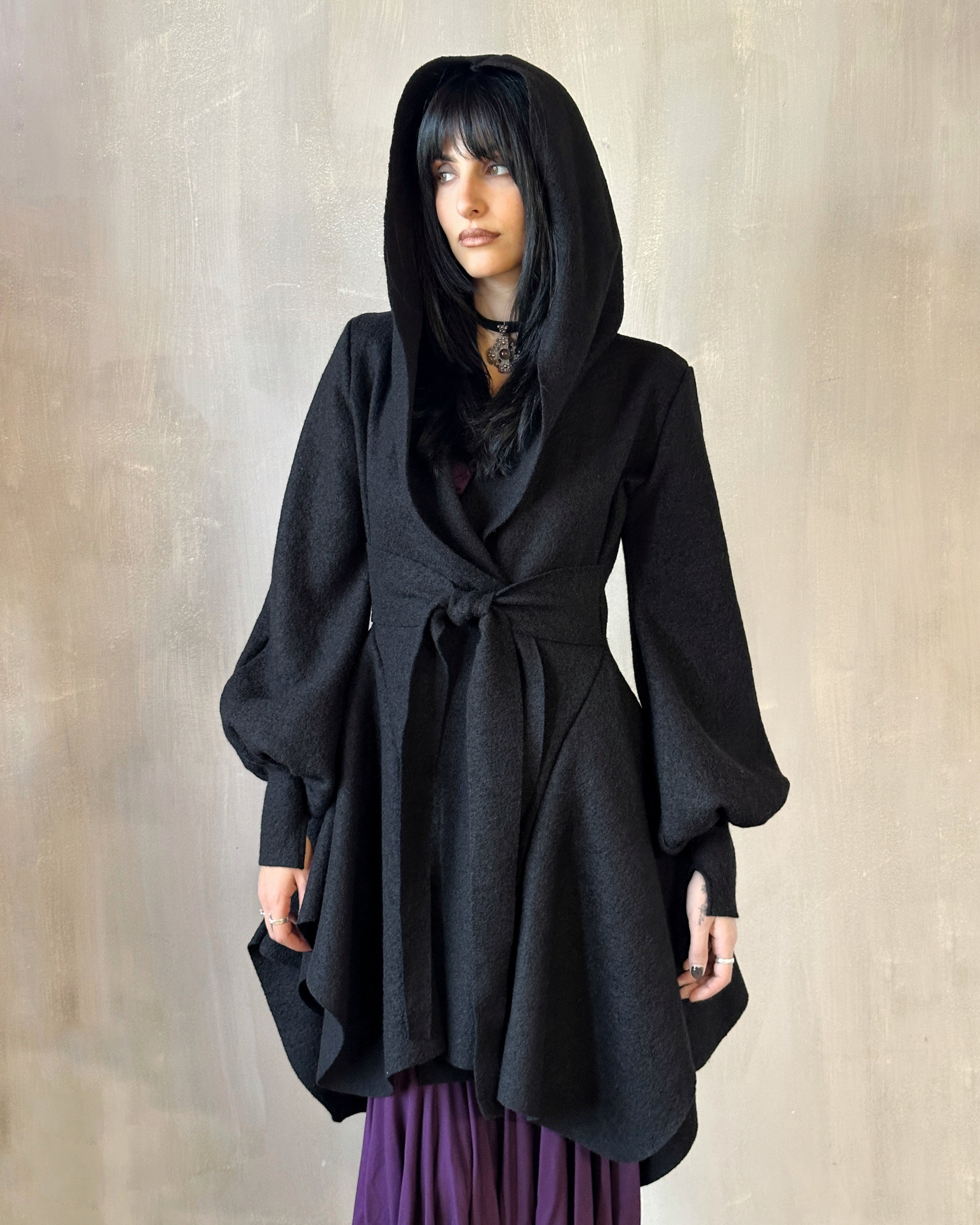 FW'24: Tournure Coat in Pure Wool Black (In Stock)