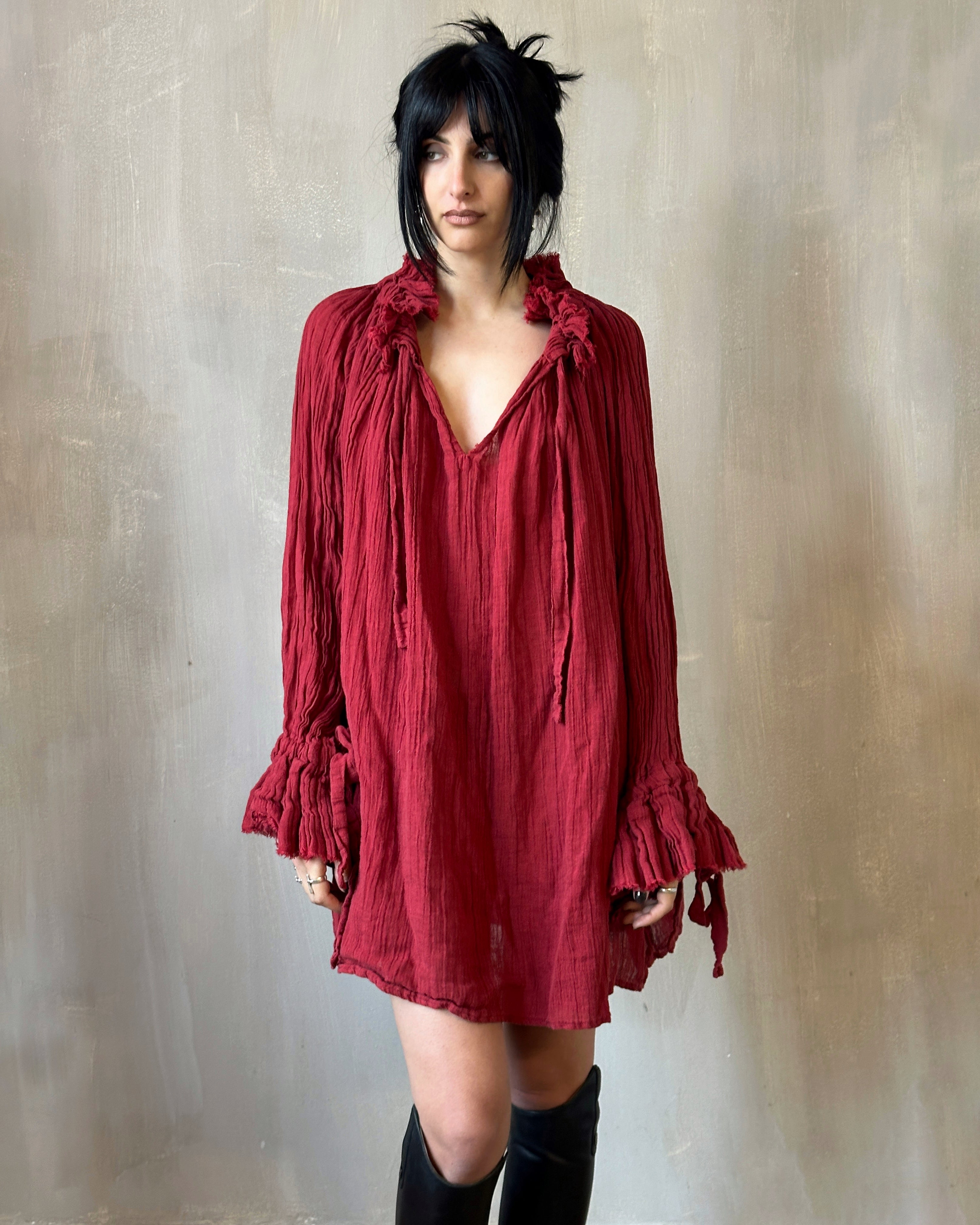 Alchemist Chemise in Burnt Red Linen (Pre-Order)