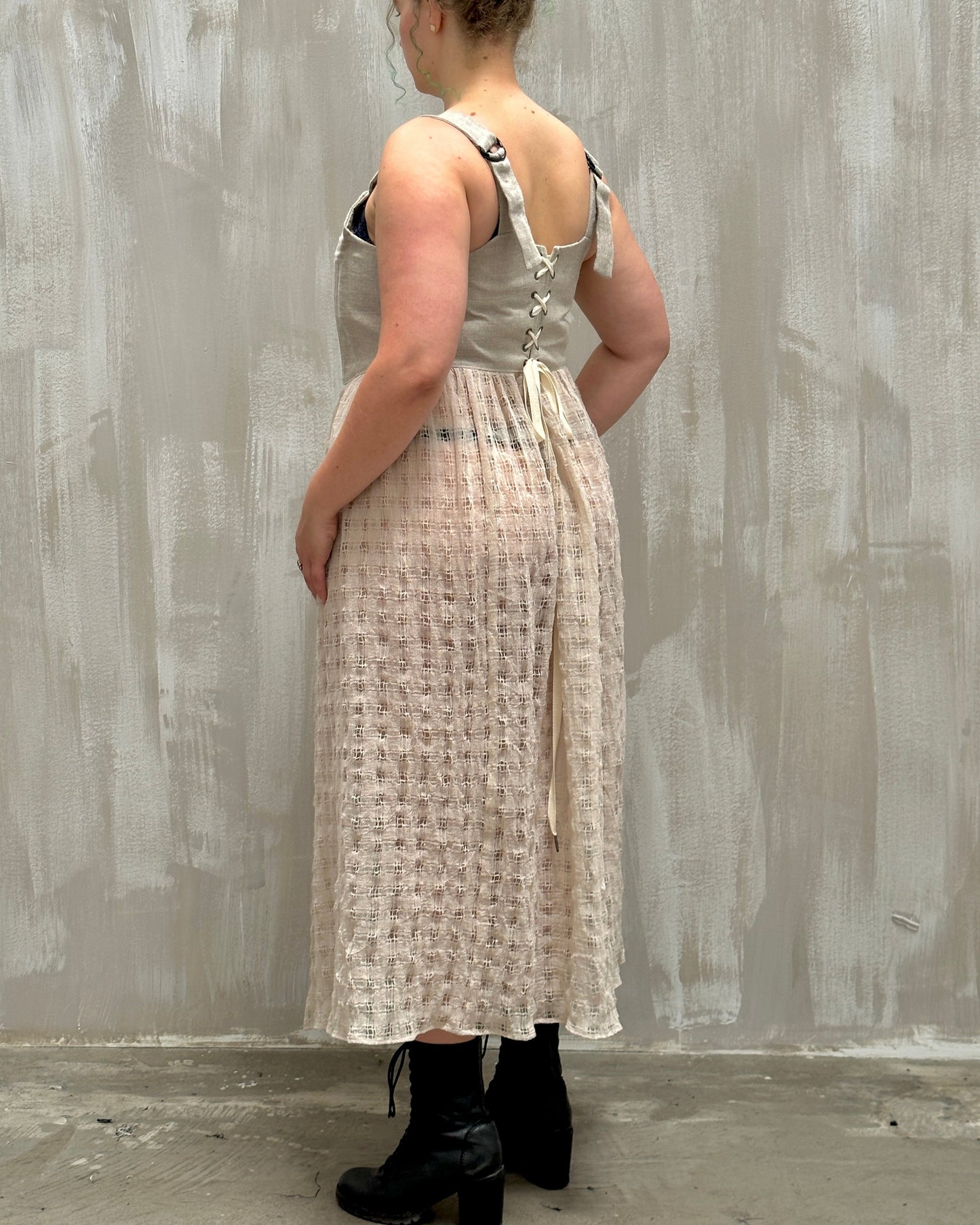 Sample Sale: Caterina Stays Gown in Natural Linen (Size IV)